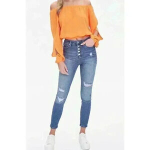 Forever21 High Rise Ankle Skinny Jeans
